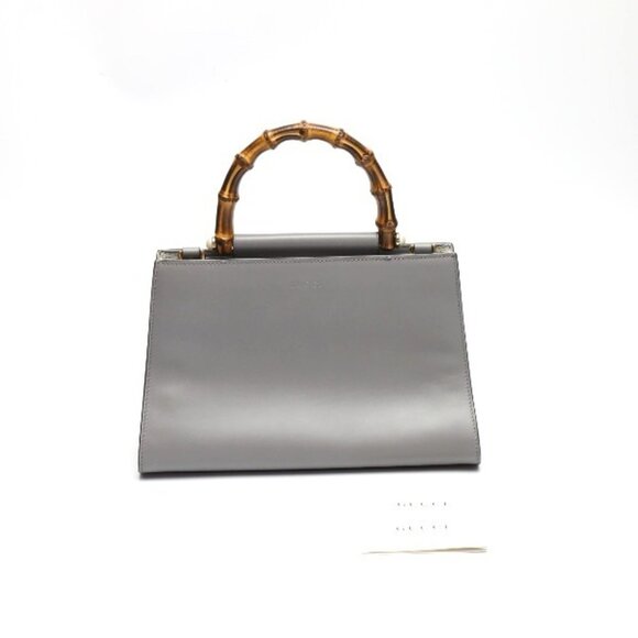 GUCCI Gray Bamboo Bag - Picture 1 of 16